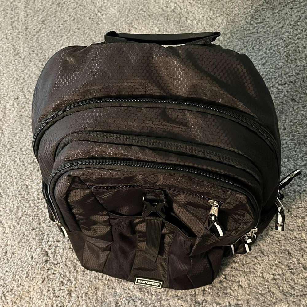 EASTSPORT Backpack One Size Black External Pockets Padded Straps Zip Fastener