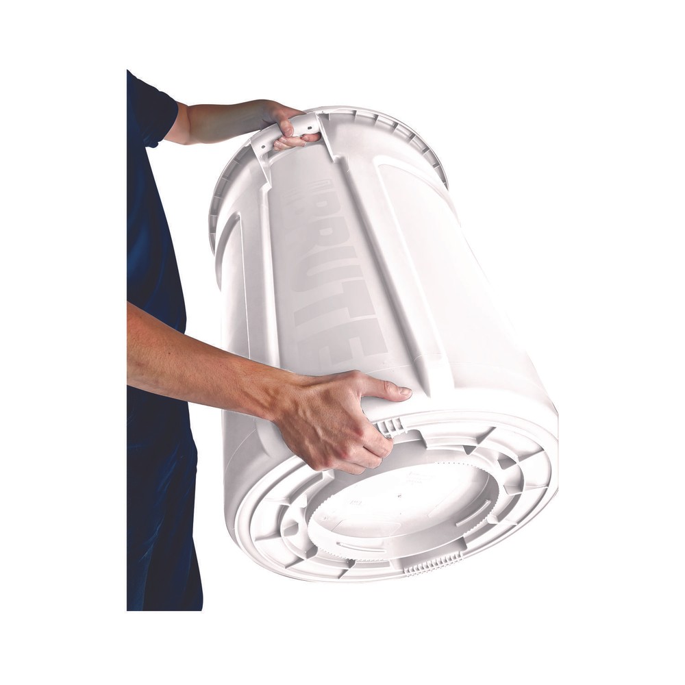 Rubbermaid® Commercial Round Brute Container, Plastic, 32 gal, White