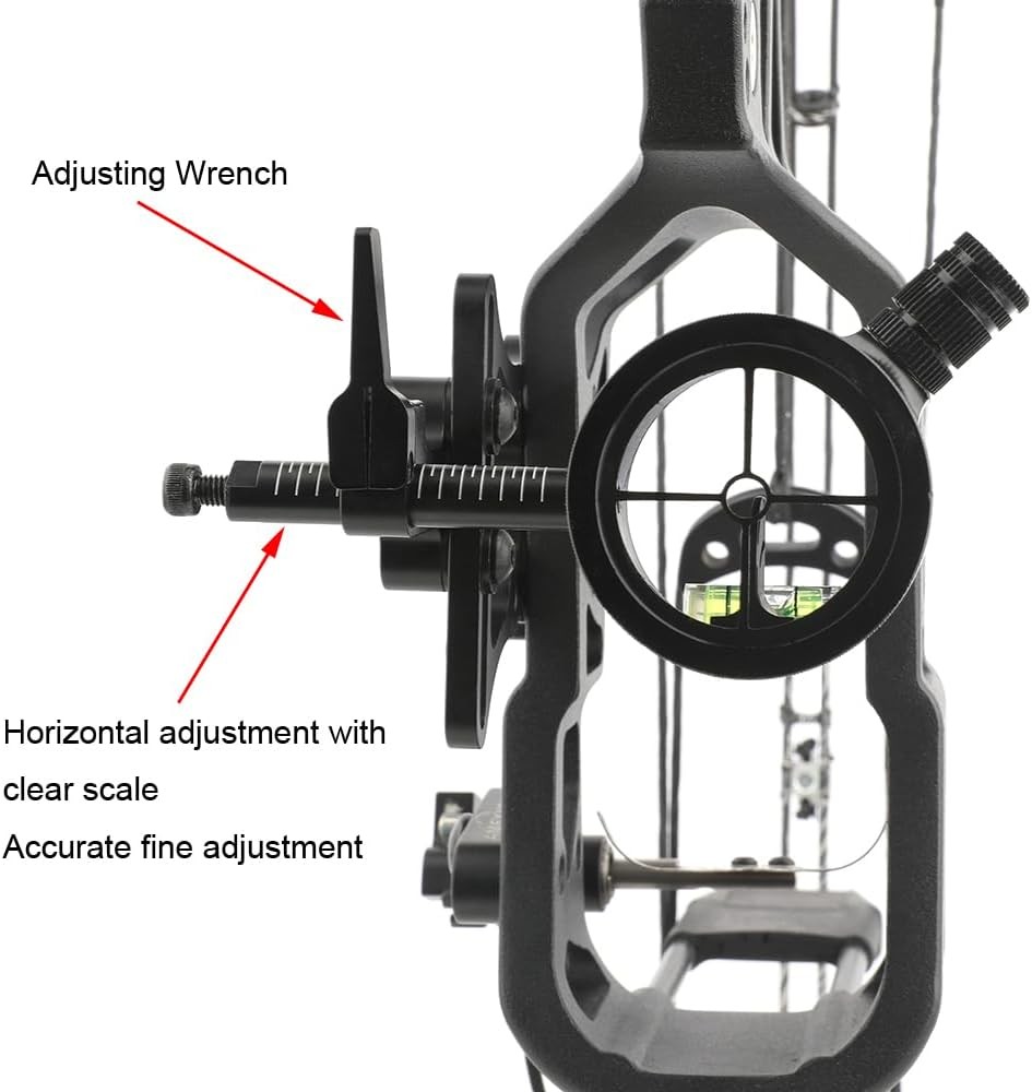 Compound Bow Sight Aviation Aluminum Adjustable Pointer Hunting Shooting Target