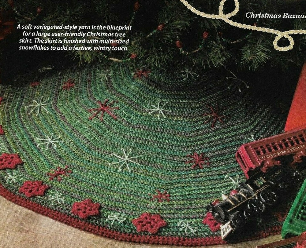 TRADITIONAL TREE SKIRT CHRISTMAS CROCHET PATTERN INSTRUCTIONS