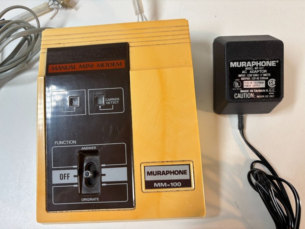 Muraphone MM-100 Manual Mini Modem With Power Adapter & Cables