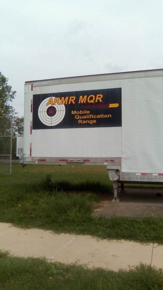 SHOOTING RANGE ARMR MQR MOBILE QUALIFICATION RANGE INSIDE A TRACTOR VAN TRAILER