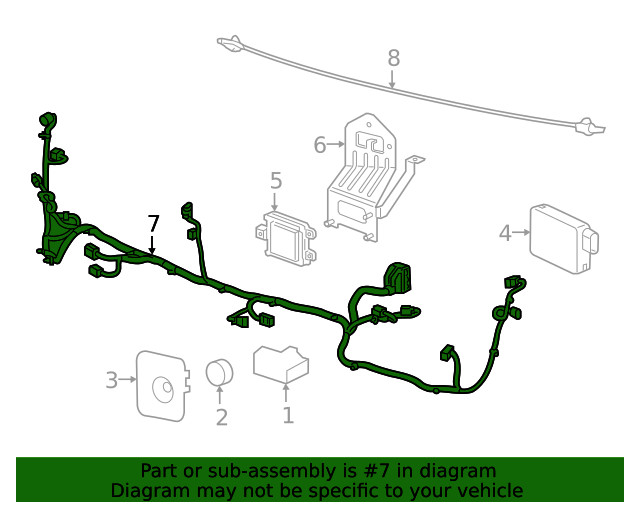 Genuine GM Front Object Alarm Sensor Wiring Harness 84403682