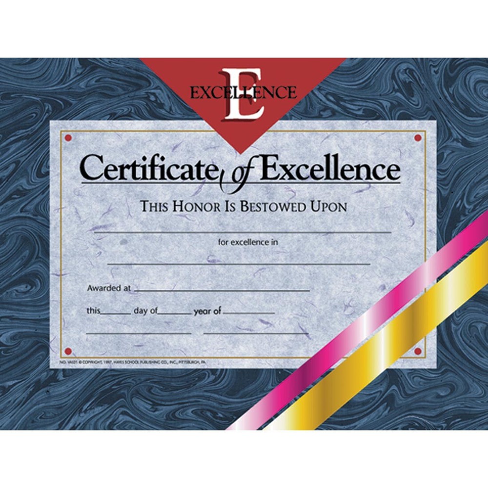 Certificates of Excellence