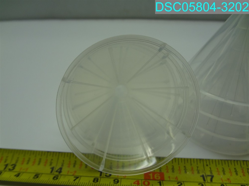 QTY=8: SMALL CLEAR PLASTIC FUNNELS
