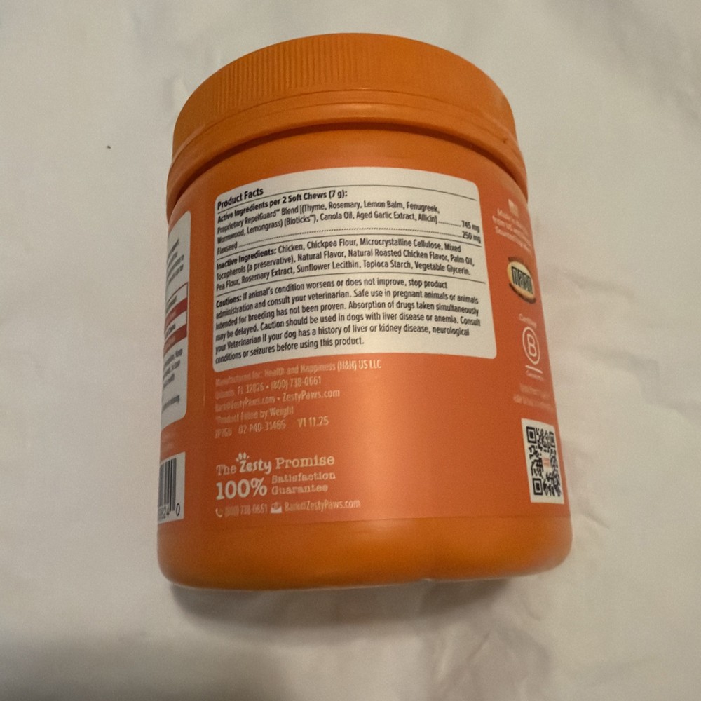 Zesty Paws Flea & Tick Bites 90ct EX01/28