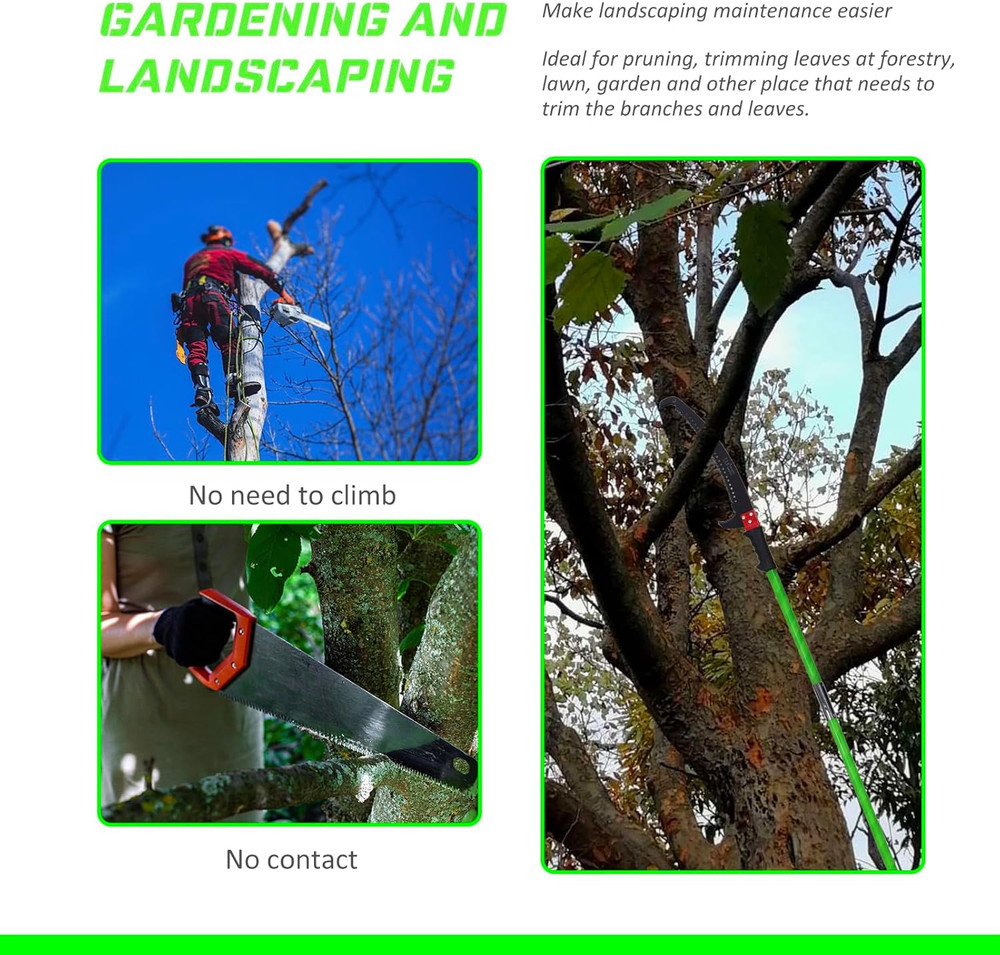 Pole Saw for Tree Trimming - 30 FT Extendable Tree Pruner, Long Handle Tree Trim