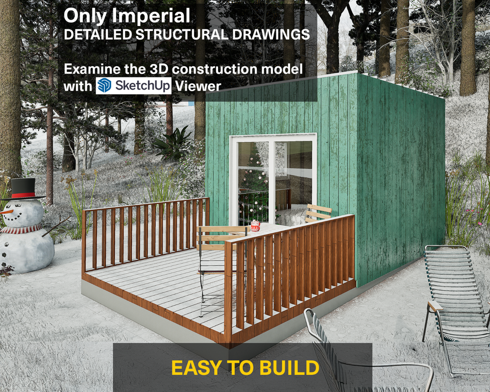 Modular Cabin Plan, Changeable & Expandable, 12’x20’ Tiny House, Free Shipping