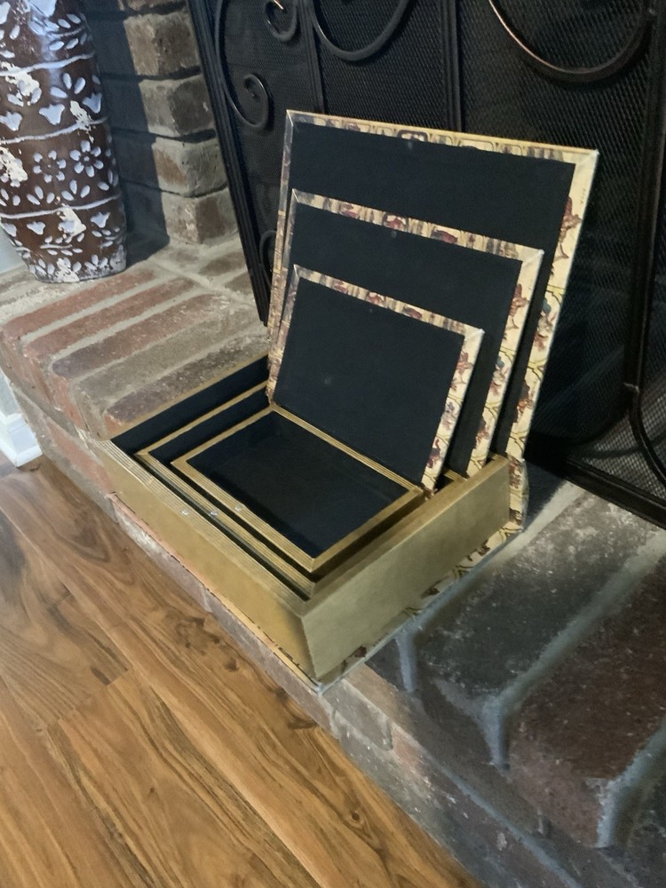 Old World Map Covered Nesting Boxes For Storage and/or Decor