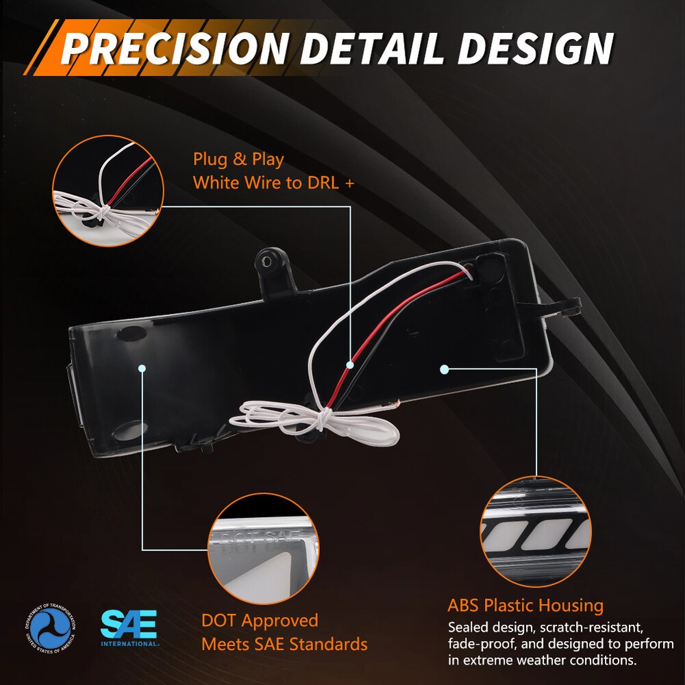Clear Switchback White & Amber LED Side Mirror Signal Lights For 2019+ RAM 1500