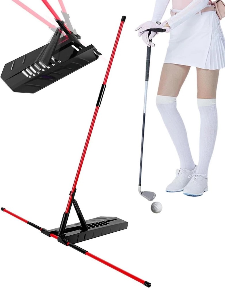 Pro Golf Alignment Sticks Holder - Golf Training Aid for Swing Plane & Path Red.