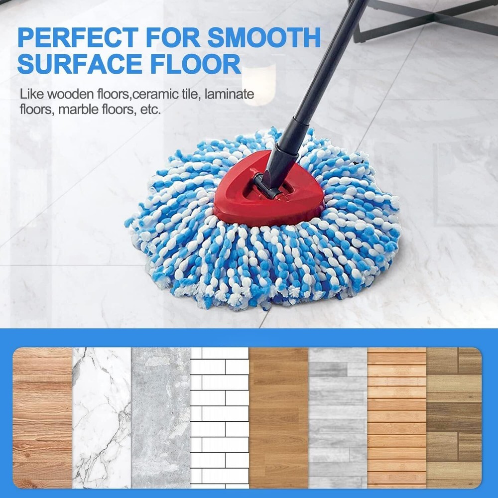 EasyWring Rinse Clean Spin Mop Microfiber 2 System Mop Refill 4 Pack NEW