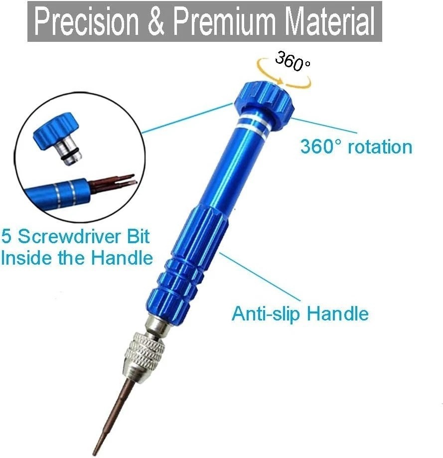 5-in-1 Precision Screwdriver Set with Mini Keychain for Eyewear & Electronics