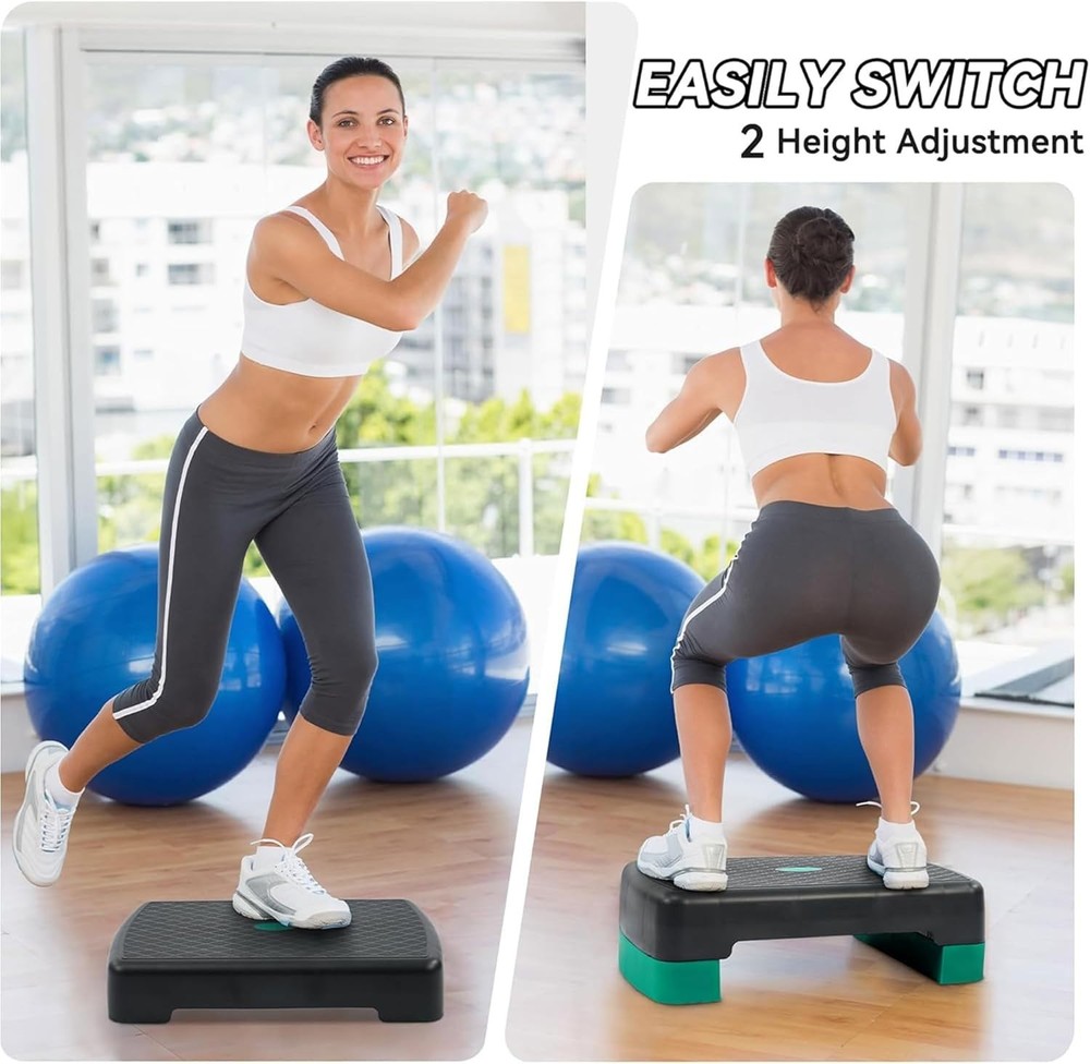 Multifunction 18" Workout Stepper with Customizable Height & Shock Absorption