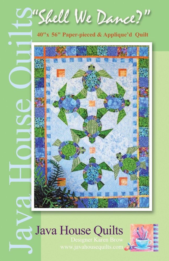 Shell We Dance? 7 Turtles Dancing~Java House Quilts 40" x 56" Lap Quilt Pattern