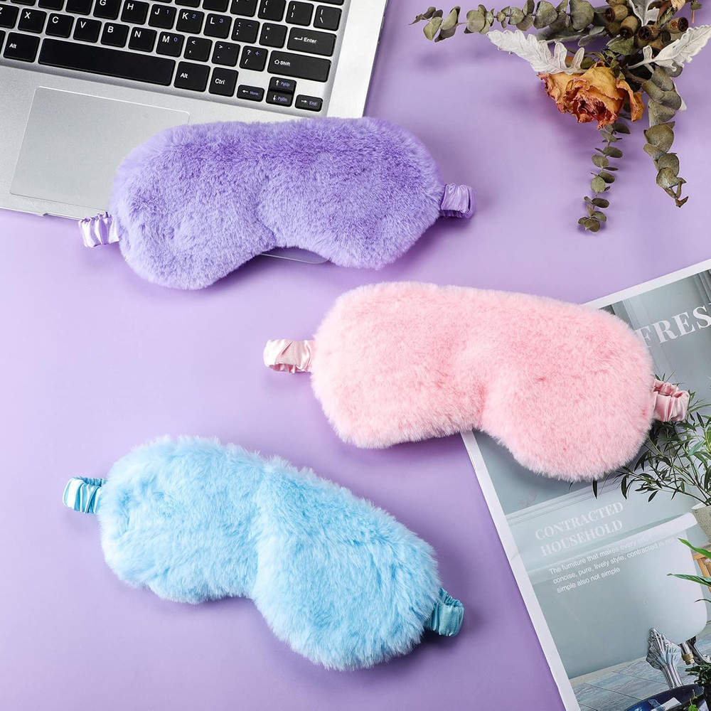 Plush Eye Mask 3 Pcs Sleeping Blindfold Sleeping Mask Sleep Mask Comfortable Plu