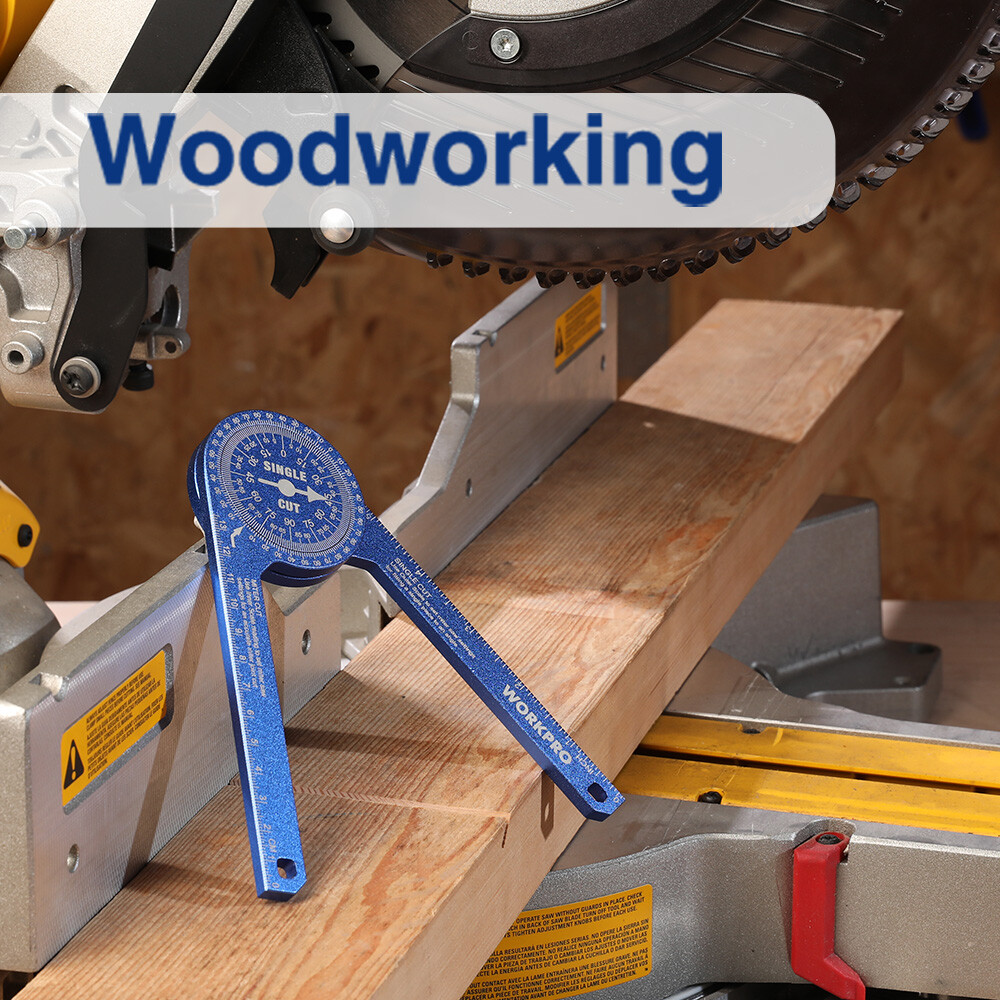 WORKPRO 7.3in Miter Saw Protractor Angle Finder Featuring Laser Engraved Scales