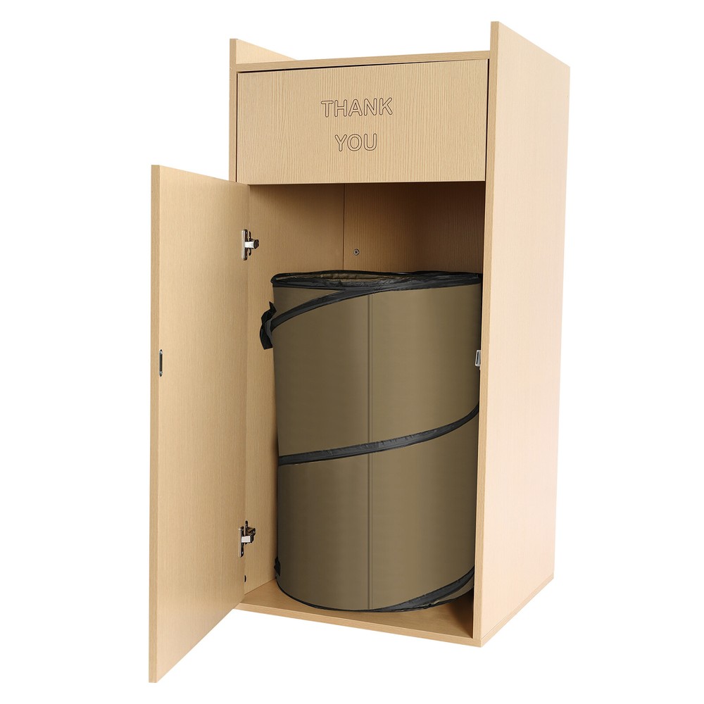 30L Trash Can Cabinet Commercial Trash Bin Ecological Board Garbage Container