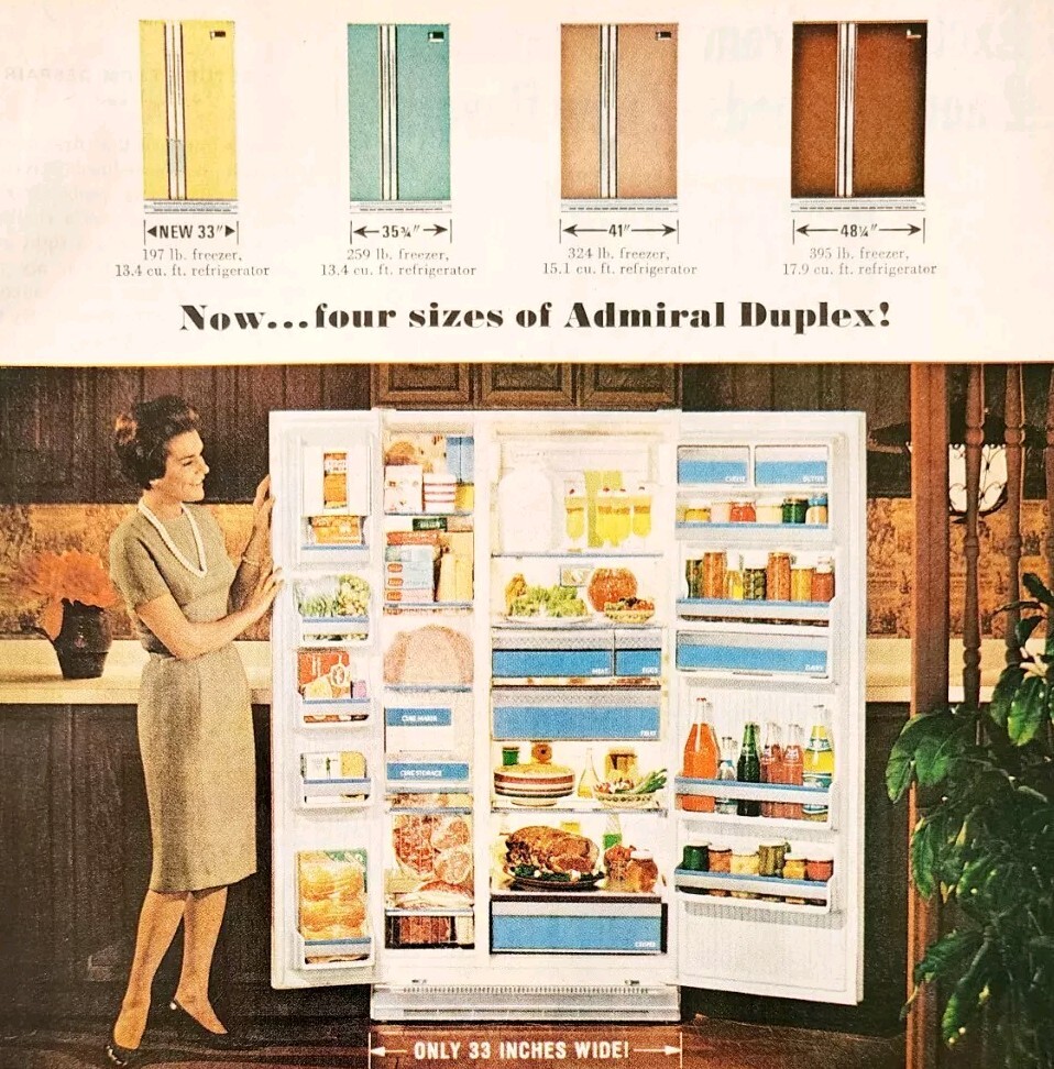 1966 Admiral Duplex Refrigerator Advertisement Kitchen Appliances DWLL10