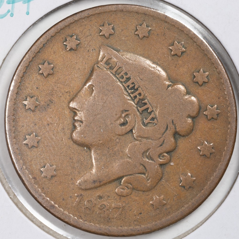 1837 Small Date Coronet Head Large Cent Very Good (VG)