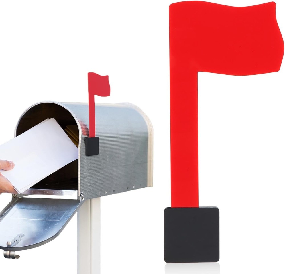 Red Mailbox Flag Replacement Kit Multi Directional for Wall & Post Mount