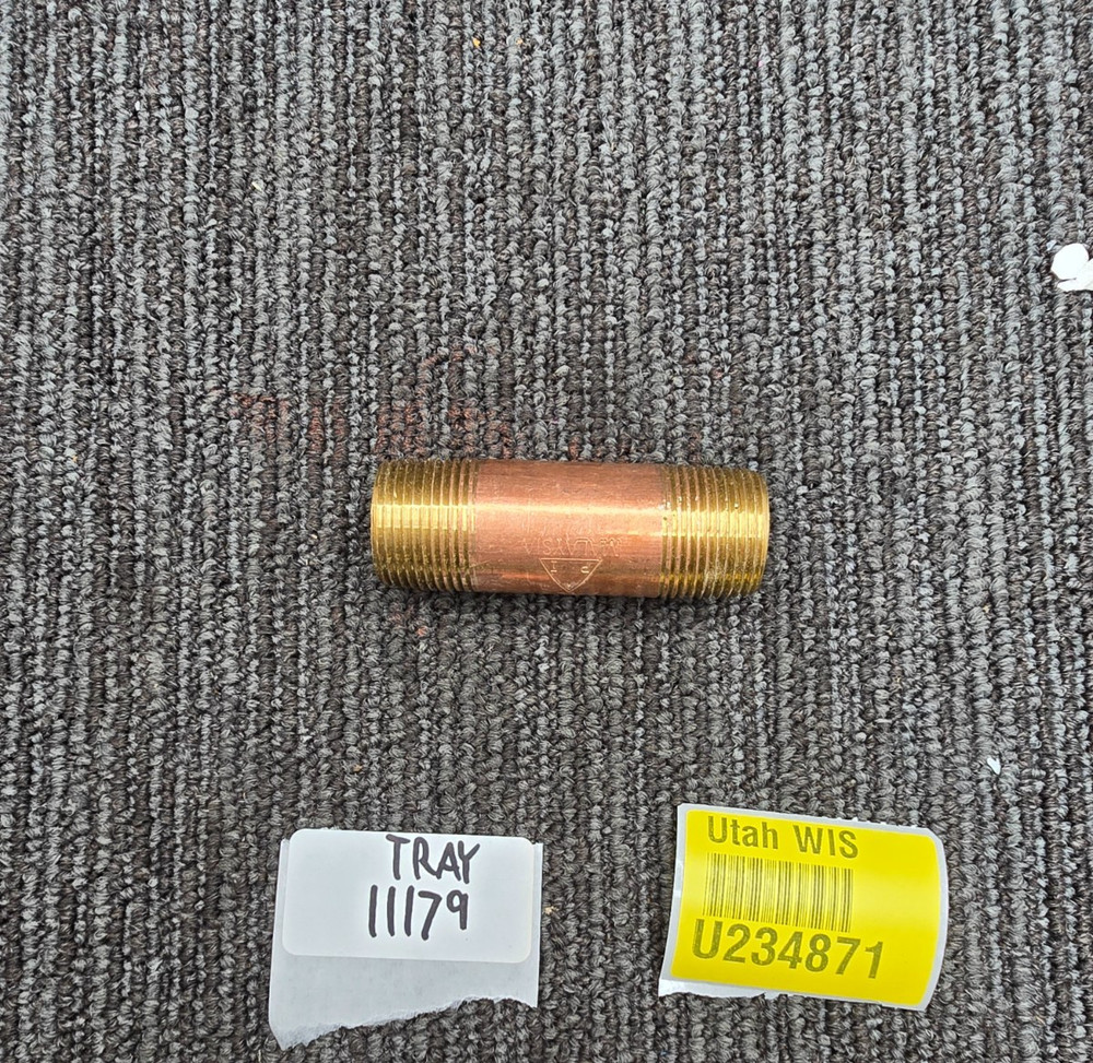 Male Threaded Red Brass Pipe Nipples 3" X 1"