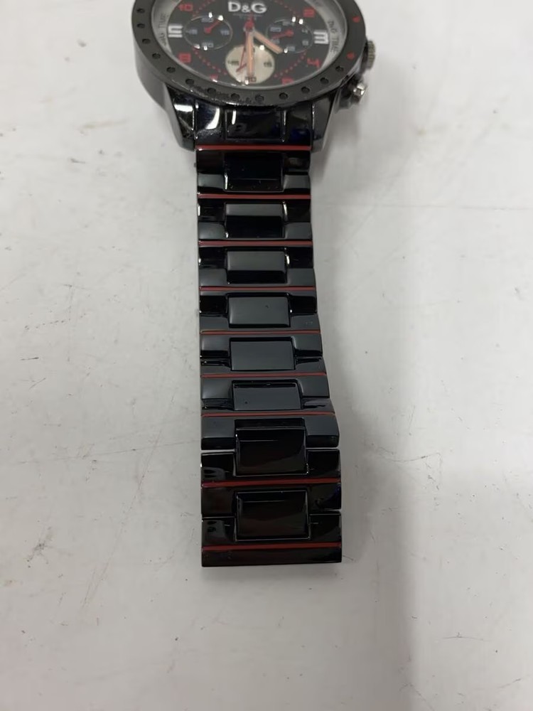 D G Quartz Watch Analog Stainless BLK BLK