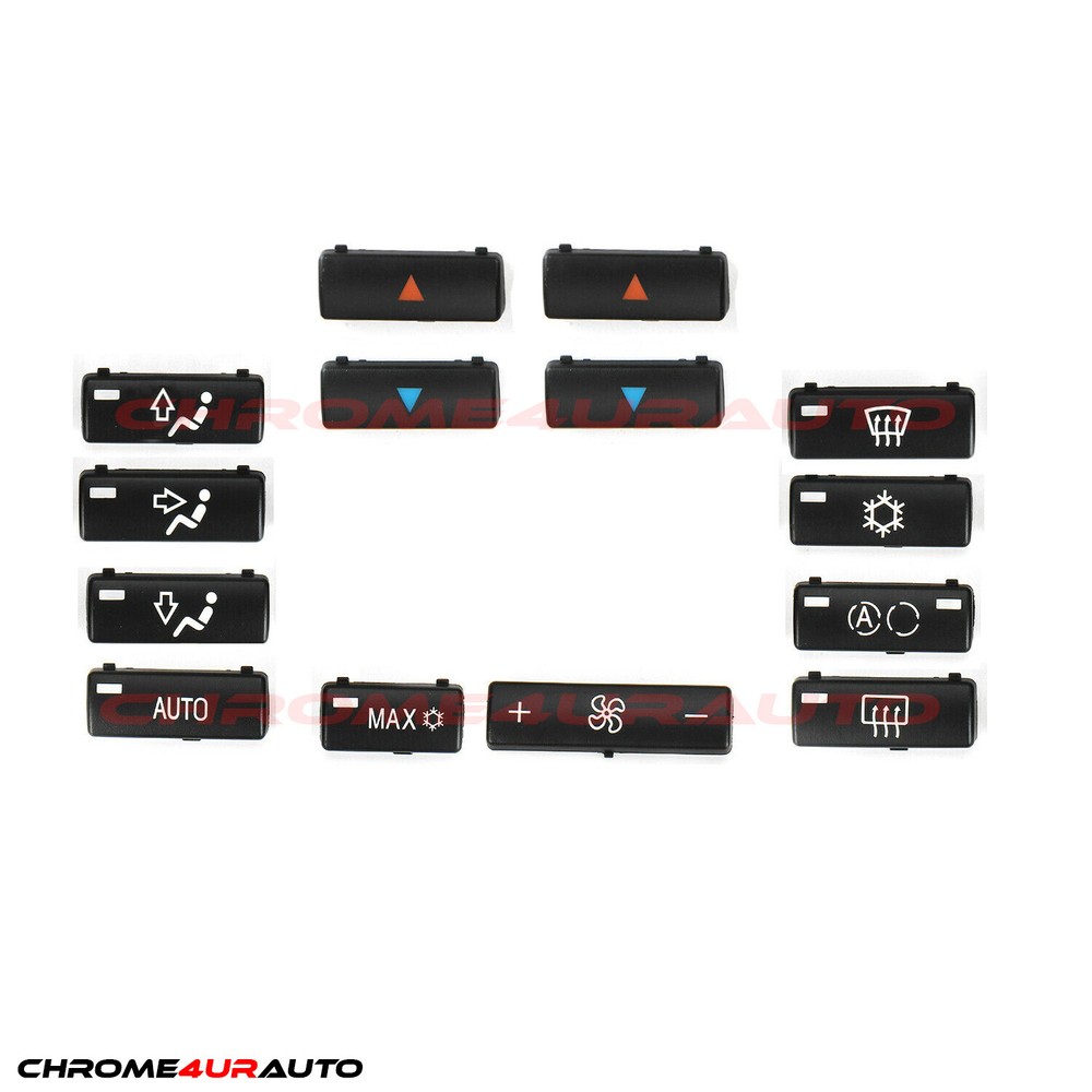 FOR BMW E39 E53 X5 REPLACEMENT PUSH BUTTONS CAPS A/C CLIMATE CONTROL PANEL SET