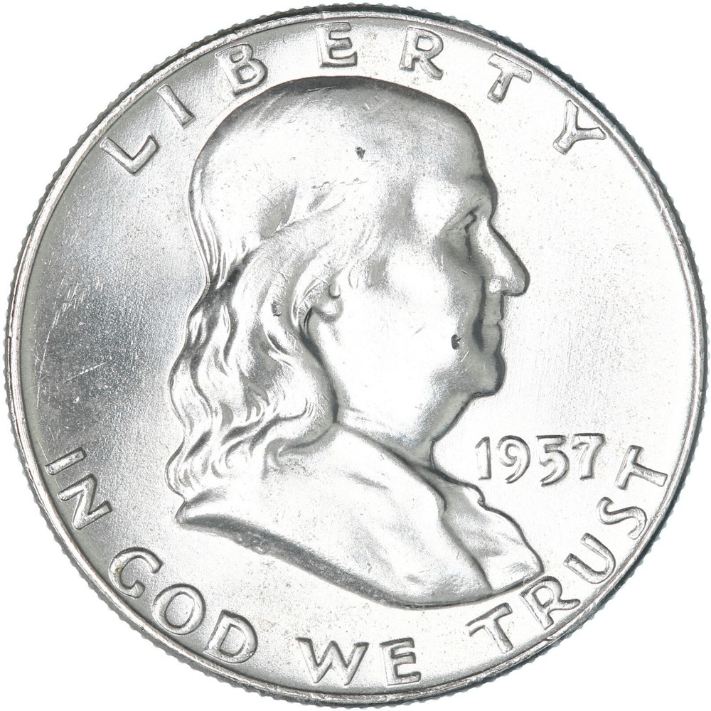 1957 (P) Franklin Half Dollar 90% Silver BU