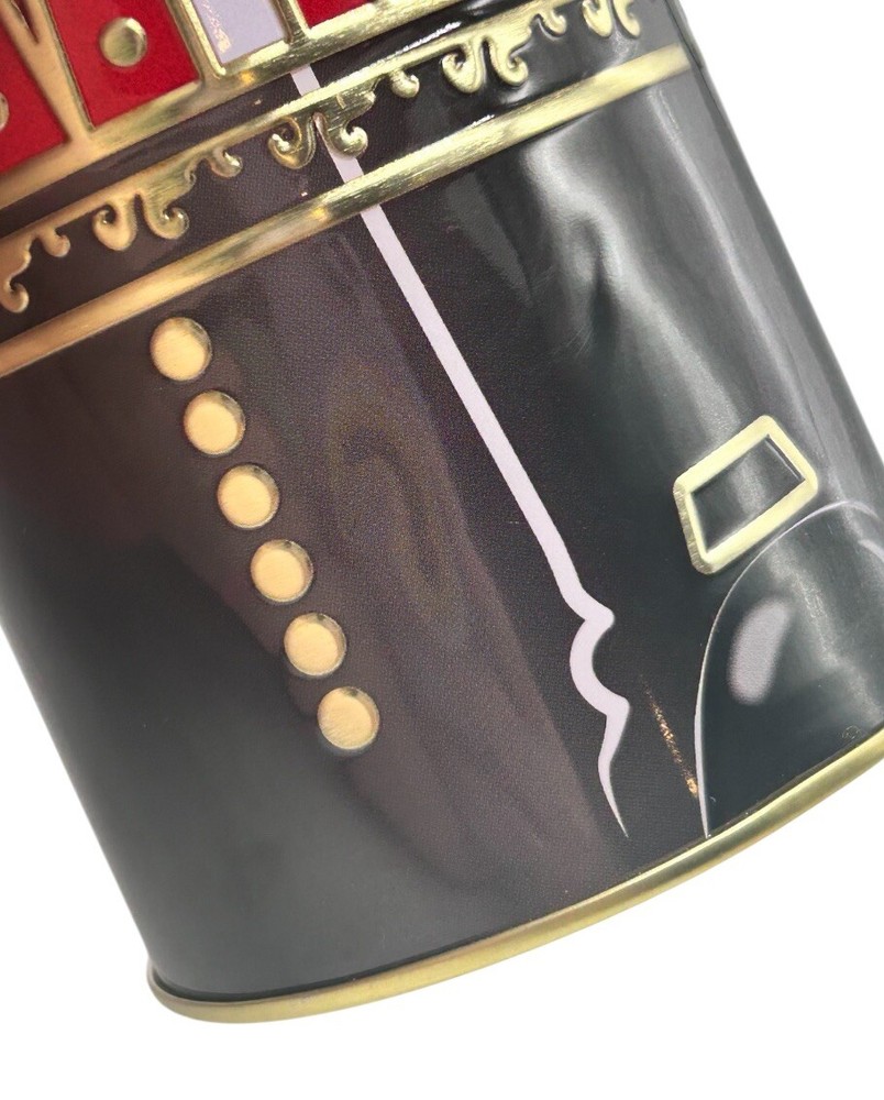 Nutcracker EMPTY Tin 12" The Silver Crane Co Red Gold White Black CLEAN