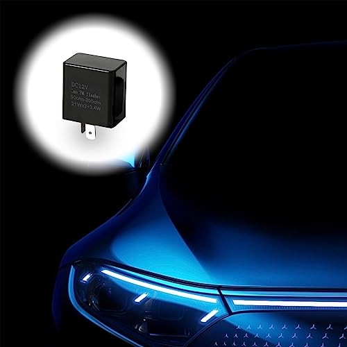 Pack-2 LED Flasher Relay, 12V Speed Adjustable Hazard Warn Flash 2 PCS Black