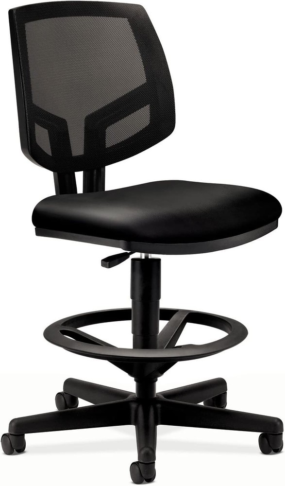 NEW HON Volt Task Stool Adjustable Black Leather 5715SB11T