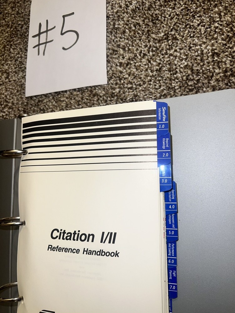 SimuFlite Citation 1/2 Reference Handbook May 1987 (05/87)