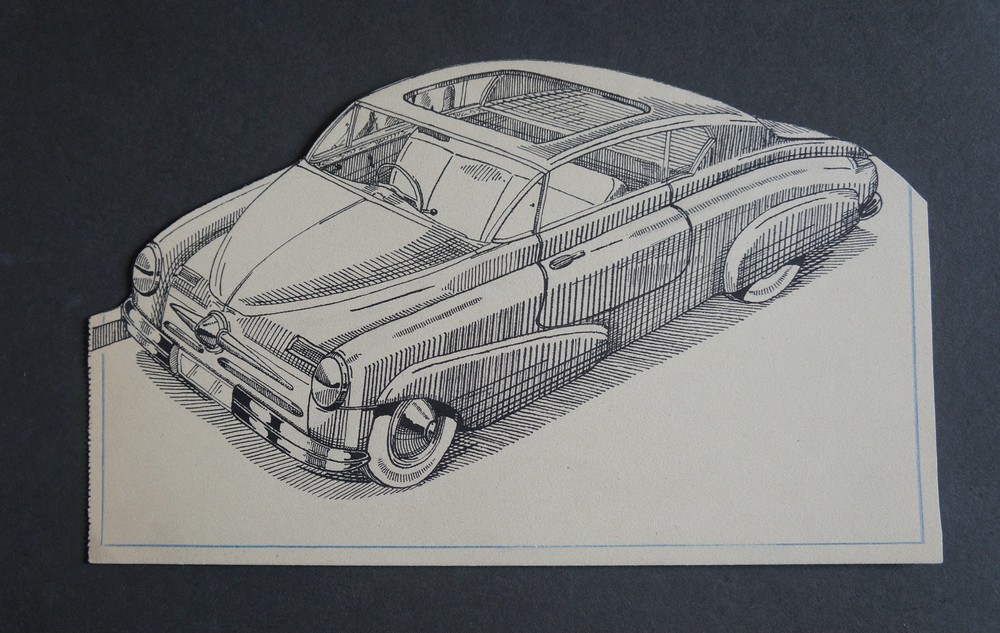 Ink Drawing OLDSMOBILE OLDTIMER 50 by C. MIELKE (20th)