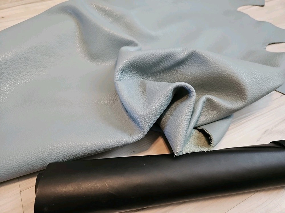 4-5oz MOODY LIGHT BLUE LEATHER HIDE SIDE PANEL/SHEET/SQUARE 12X12X24 SOFT25+