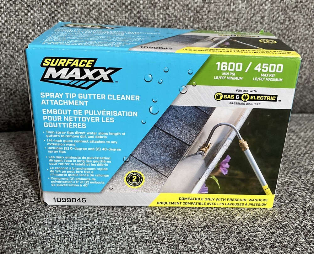 Surface Maxx Spray Tip Gutter Cleaner Attachment Pressure Washer Compatible