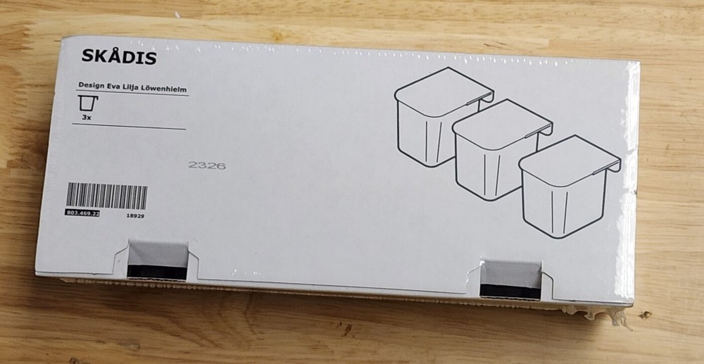 IKEA SKADIS Container With Lid Gray 3 Pack Fast Shipping!!