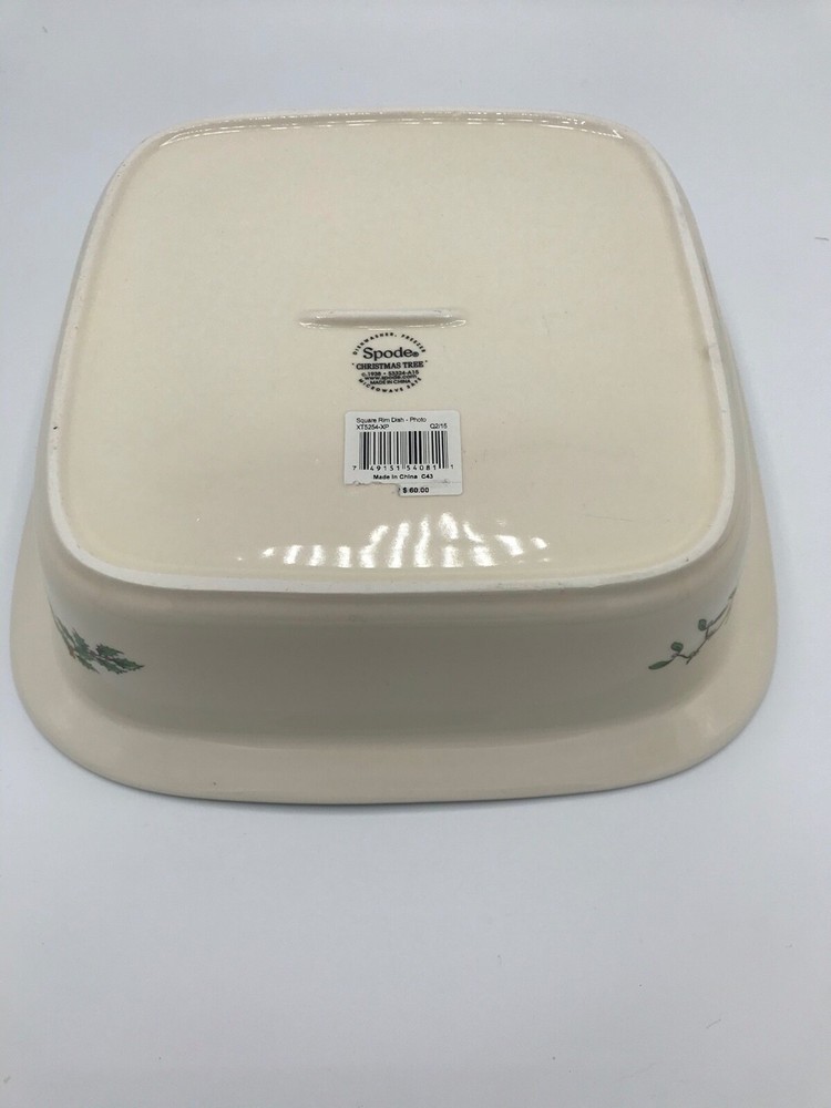 Spode Christmas Tree 10" Square Rim Baking Dish Oven to Table In Box