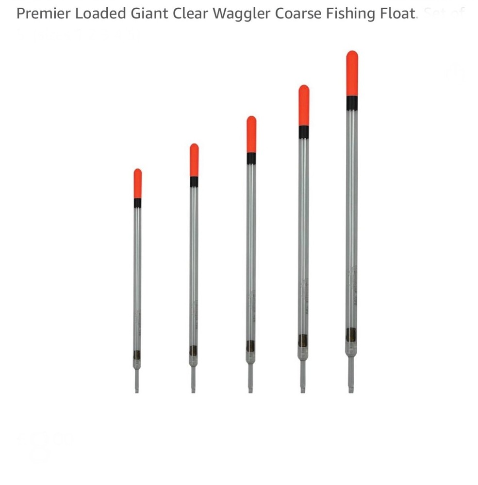 Premier Loaded Giant Clear Waggler. All Sizes Available.