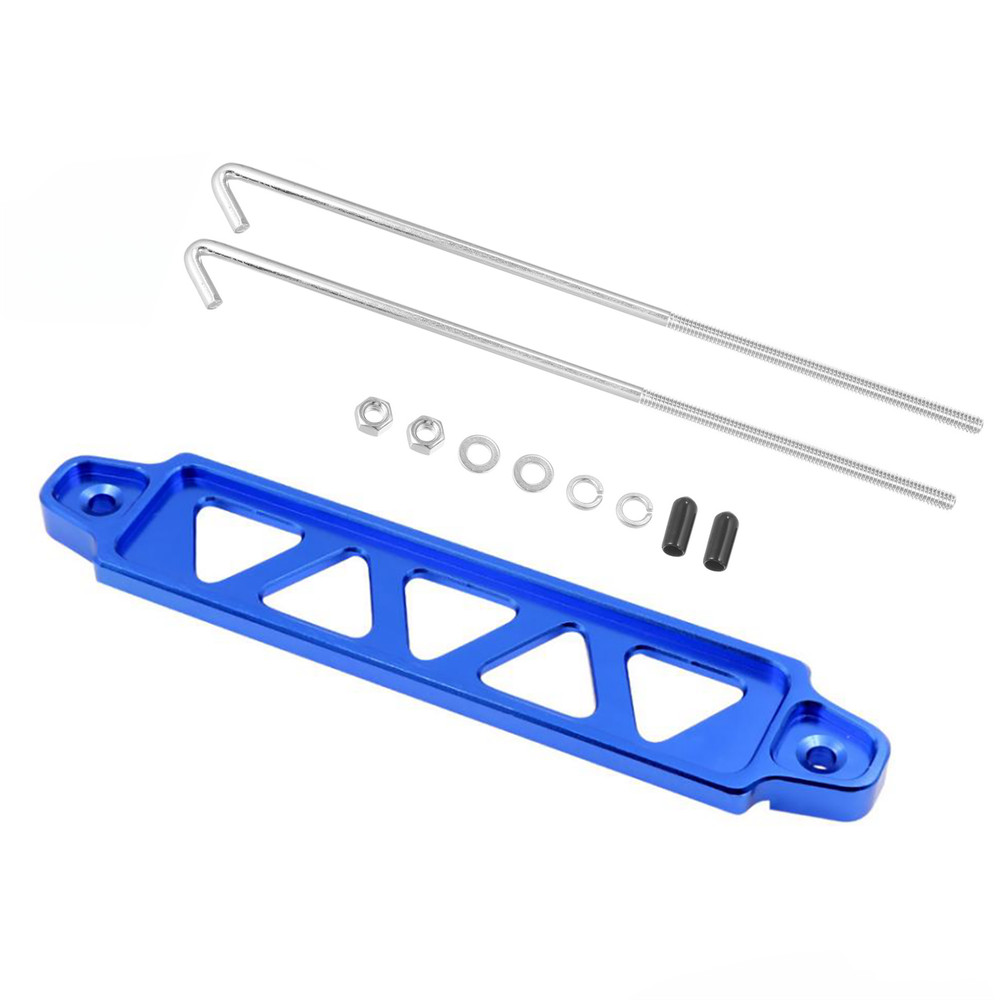 1 PC Blue Car Battery Hold Down Tie Down Mount Bracket with Hook Bolt Kit Set