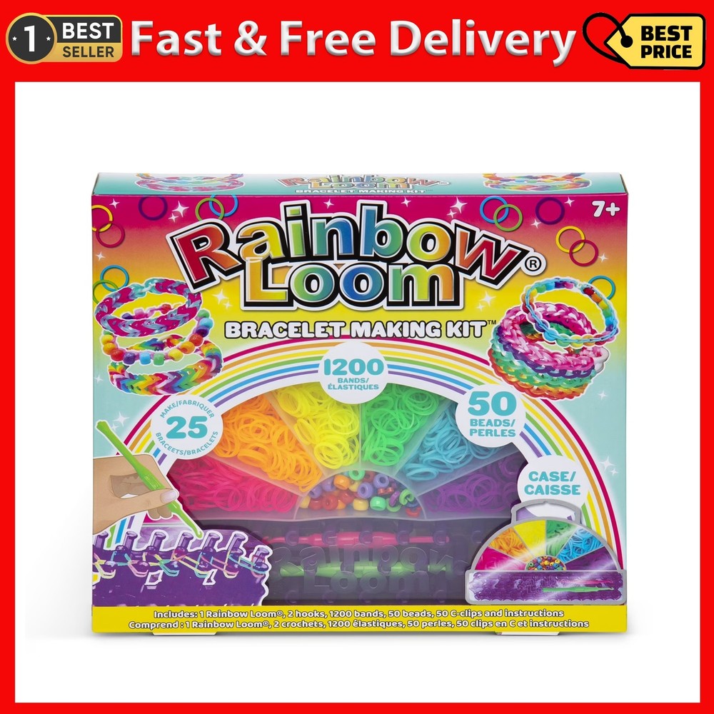 Rainbow Loom Rubber Band Bracelet Making Craft Kit, Ages 7+