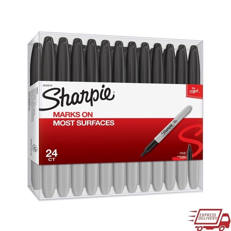 Permanent Fine Point Markers 24 Count Bold Ink Non-Toxic Multi-Surface Use