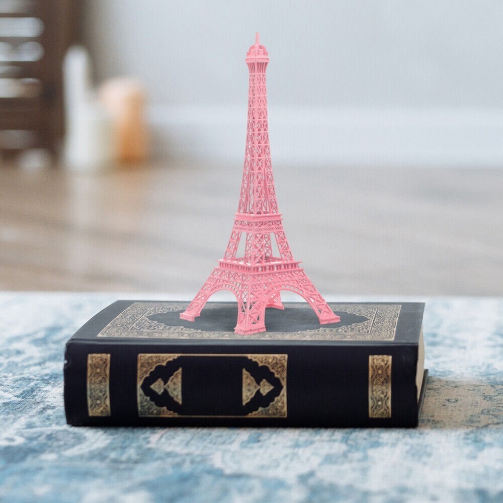 Table Eiffel Tower Decor Statue Figurine Office Metal Ornaments