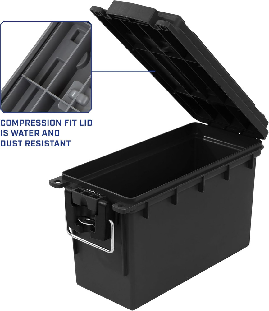 12629 Ammo Storage Box, Stackable .30 Cal Field Boxes, Water and Dust Resistant,