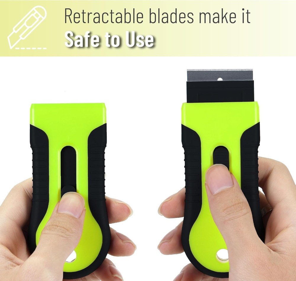 Bates Black & Green Razor Scraper Tool Set - 30 Blades, Ergonomic & Lightweight