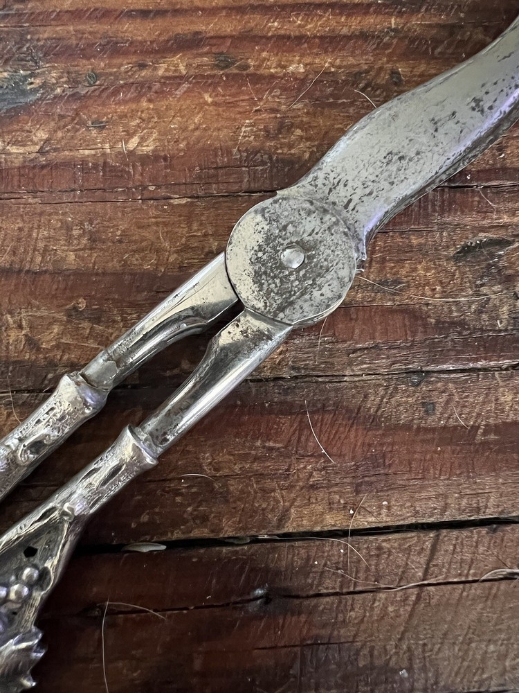 Vintage Ornate Sterling Silver Grape Shears Scissors