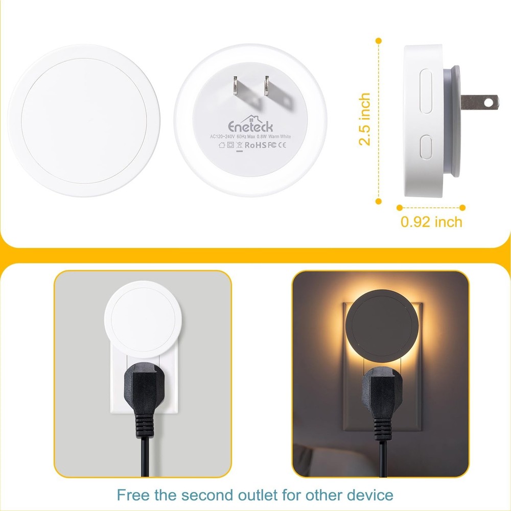 Night Lights Plug into Wall, Backlit Night Light with Light Sensor, Soft Dim ...