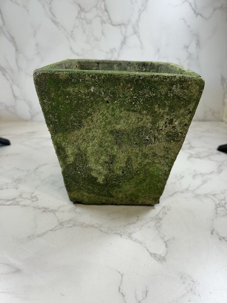 Square Mossed Stoneware Pottery Planter Flower Pot