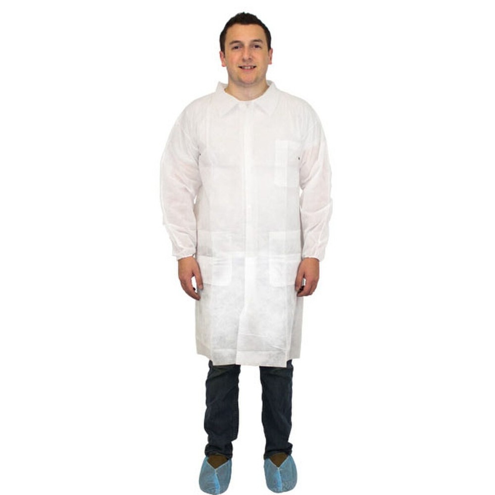 The Safety Zone White Polypropylene Lab Coat, 3 Pockets - 3-XL CASE NEW