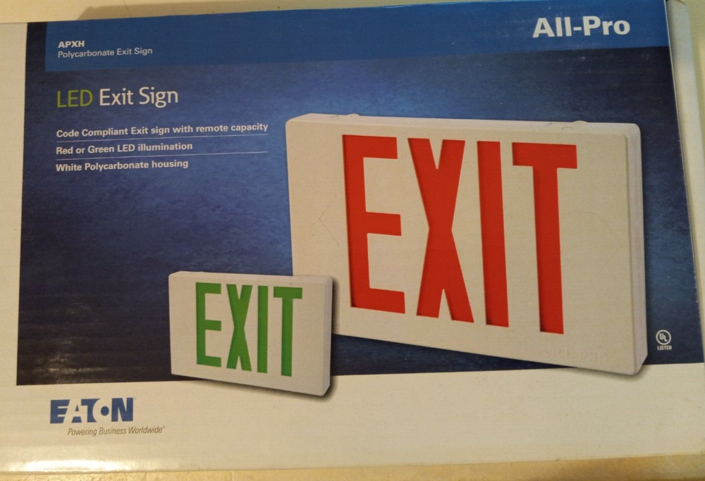 COOPER LIGHTING EATON ALL PRO LED EXIT SIGN APXH7R4